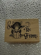 Stampa Rosa House Mouse Designs ~ Monica's To-From Rubber Stamp 484D ~Christmas 