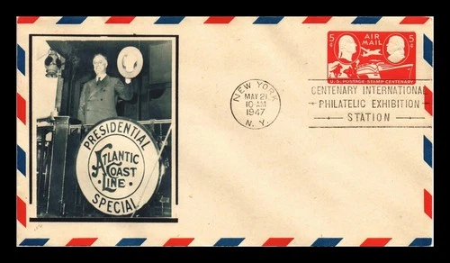 DR JIM STAMPS US COVER PRESIDENT F D ROOSEVELT TRAIN CIPEX AIR MAIL ENVELOPE FDC