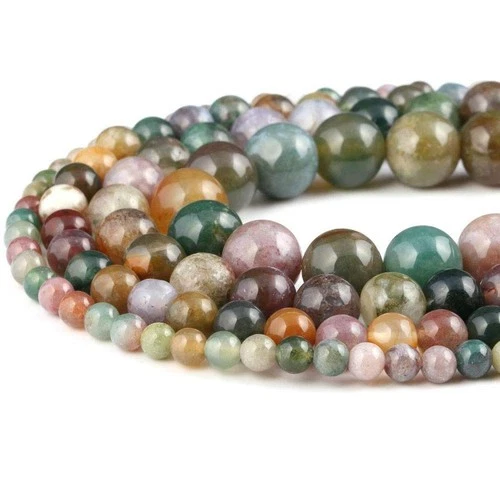 4mm Natural Indian Agate Beads Round Gemstone Loose Beads for Jewelry Making ... - product listing photo