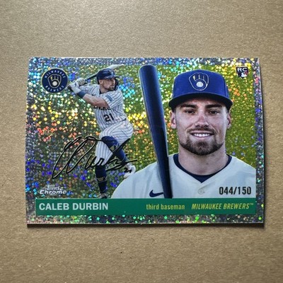 2025 Topps Chrome Platinum #297 Caleb Durbin Speckle Refractor /150 RC Brewers
