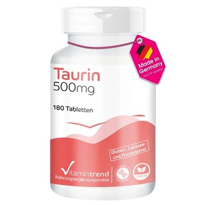 Vitamintrend Taurin 500mg, 180 Tabletten, hochdosiert, 180 Stück (1er Pack) 