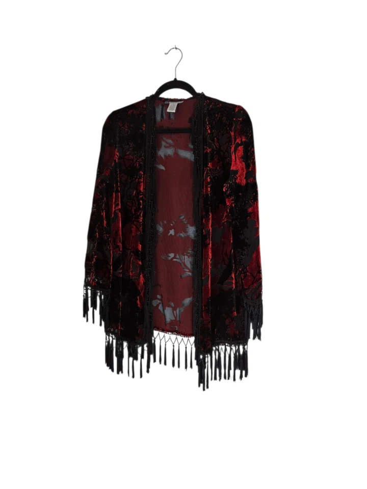 Half Moon Bay Elegant Red and Black Velvet Cape Sz Ps - Image 3 of 4