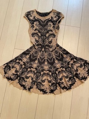 ALEXANDER MCQUEEN Silk Jacquard Knit Fit Flare A-Line Dress Sleeveless  Italy | eBay