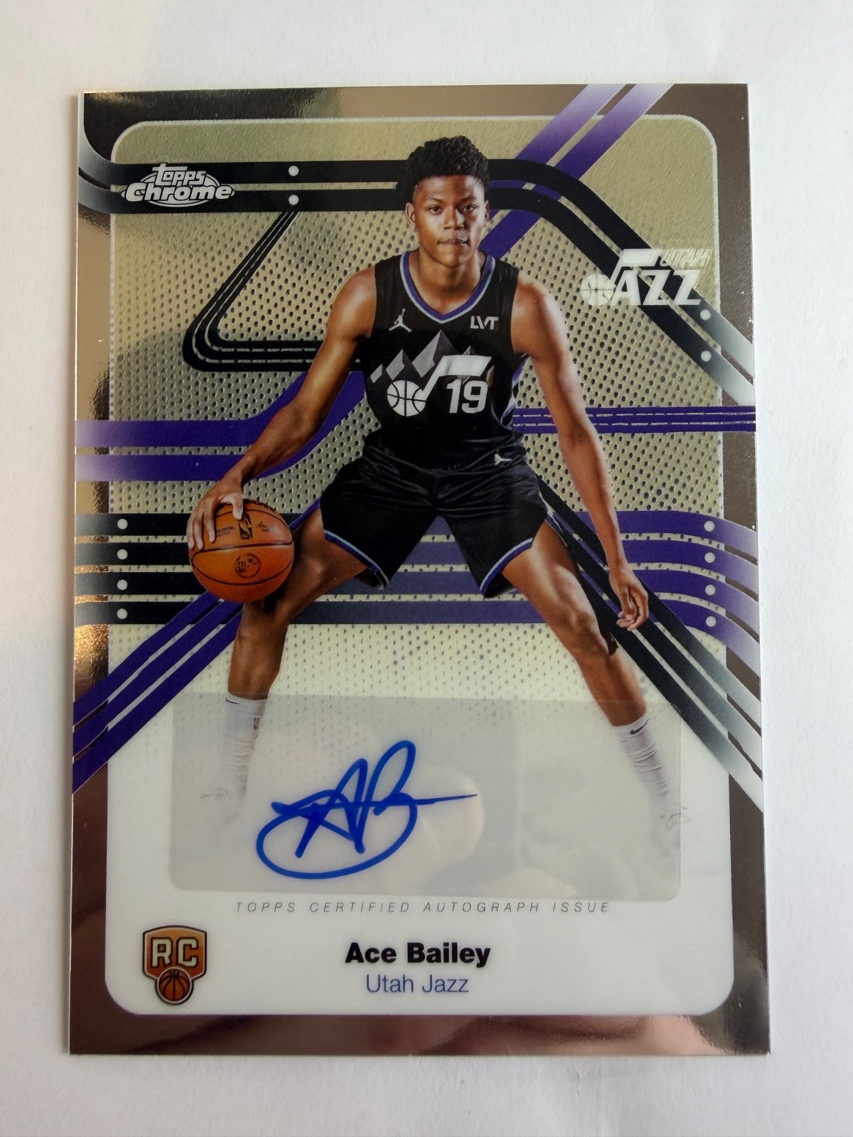 2025-26 Topps Chrome Ace Bailey Next Stop Signatures Auto RC Utah Jazz