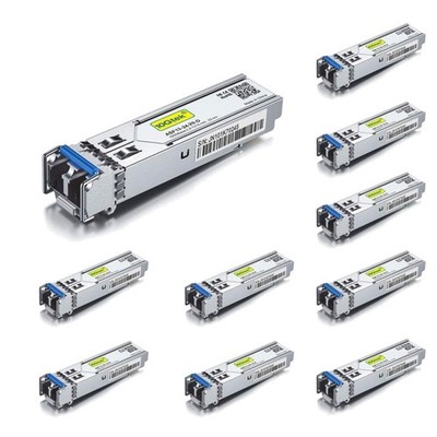 SFP LX Transceiver 10km Glasfaser LC Singlemode 10 Stück kompatibel Cisco Ubi...