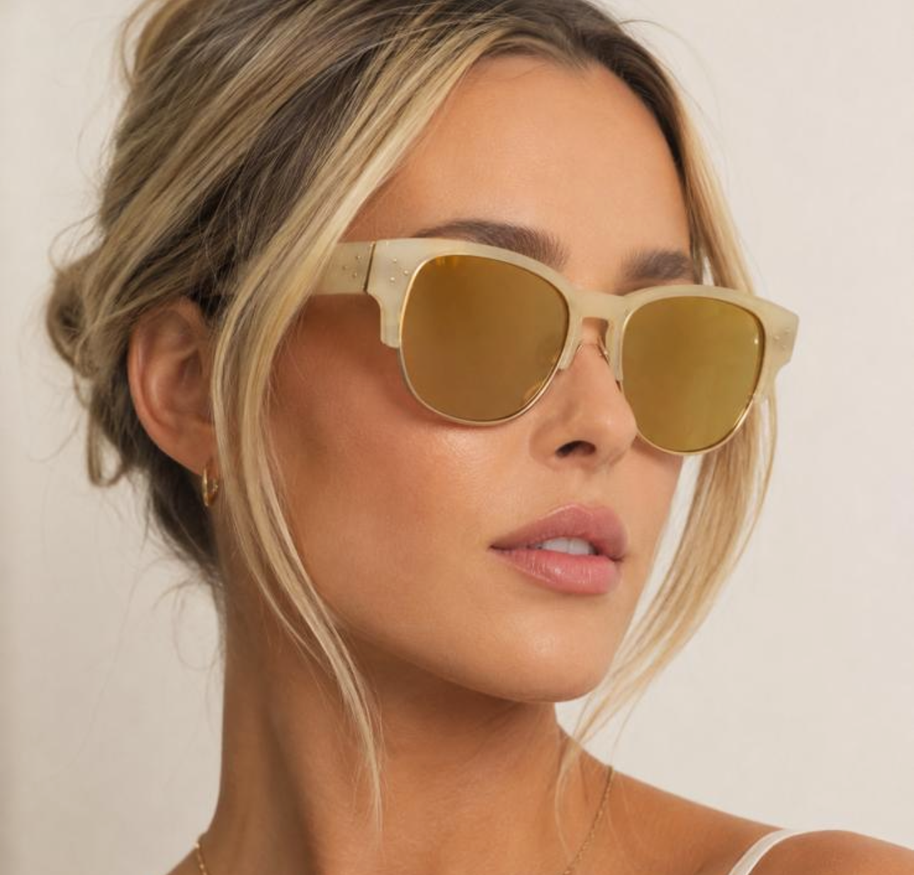 LINDA FARROW luxe LFL294/11 54 17 Sunglasses Mirror Gold Lens limited edition