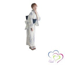 Yukata Set Unique Weave Natural White Two-Piece 4-Piece Set: Yukata Heiko Obi
