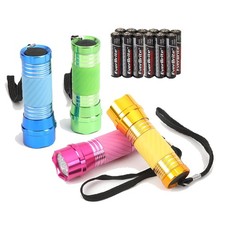 4-Pack Mini LED Aluminum Flashlight Party Favors Colors Assorted for Hurrican...