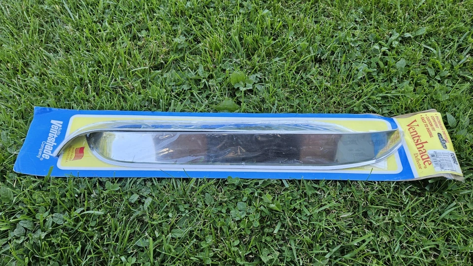 NOS 1975-1991 Ford Econoline Ventshade Stainless Rain Vent Visors 2pc E-100 E150 - Image 3 of 4