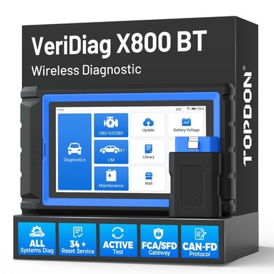 TOPDON VeriDiag X800 BT OBD2 Scanner Bidirectional 34+Reset Upgraded of AD800BT