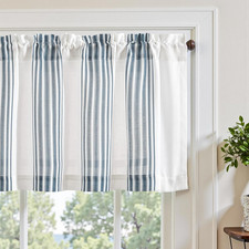 jinchan Striped Linen Valance Curtain 16 Inch Vertical Striped Valance for Kitch