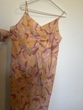 Nine West Women’s Ruched Front Dress Spaghetti Straps Midi Size XL