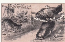 AST Co Black Tip Shoes Horace Porter Boots Shoes Middletown NY Vict Card c1880s