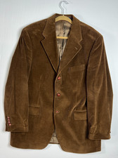 Chaps Ralph Lauren Tan Corduroy Blazer 42R 3 Button Mens Sport Coat Vintage PREP