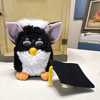 Furby Electronic Interactive Plush Toy Black/White w/ Graduation Cap