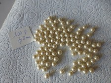 lot 100 perles en verre  nacré japon vintage couleur perle de culture 8 mm