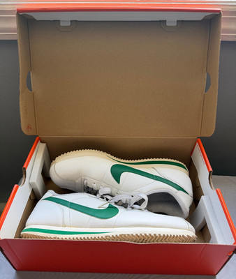 Size 11.5 - Nike Cortez Basic Leather Sail Stadium Green