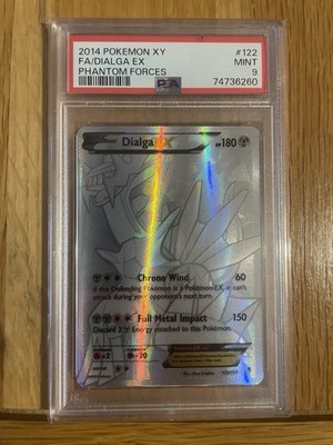 Mint PSA 9 Dialga EX 122/119 XY Phantom Forces Silver Secret Rare Full Art  2014