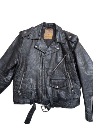 Bond Vintage 50s Double Rider Leather Jacket S Black Steerhide