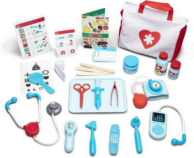 Get Well Doctor Kit, 25-Piece Toddler Doctor Play Set, Realistic Pretend Play To