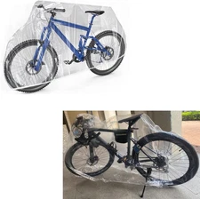 2 Pack Bike Covers Disposable Clear PEVA Lightweight Rain Outdoor Waterproof Bic