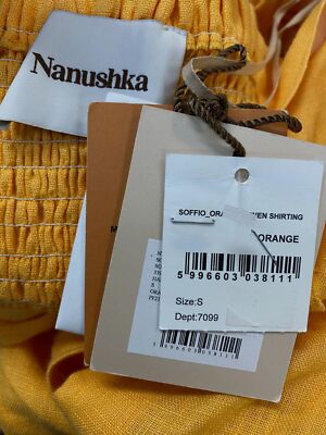 $625 Nanushka Women's Orange Soffio Linen Halter Midi Dress Size Small |  eBay