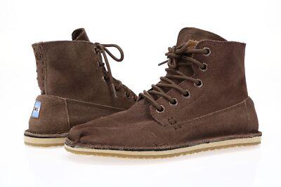 TOMS Womens Dark Brown Suede Lace Up Flat Heel Ankle Boots Shoes Size 5 M