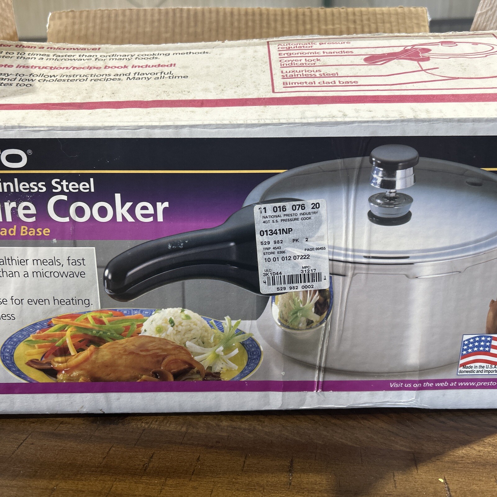 Presto 4 Quart Stainless Steel Pressure Cooker Number 01341