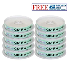 100 Pack Smartbuy CD-RW 1-12X 700MB/80Min High Speed Logo Rewritable Blank Disc