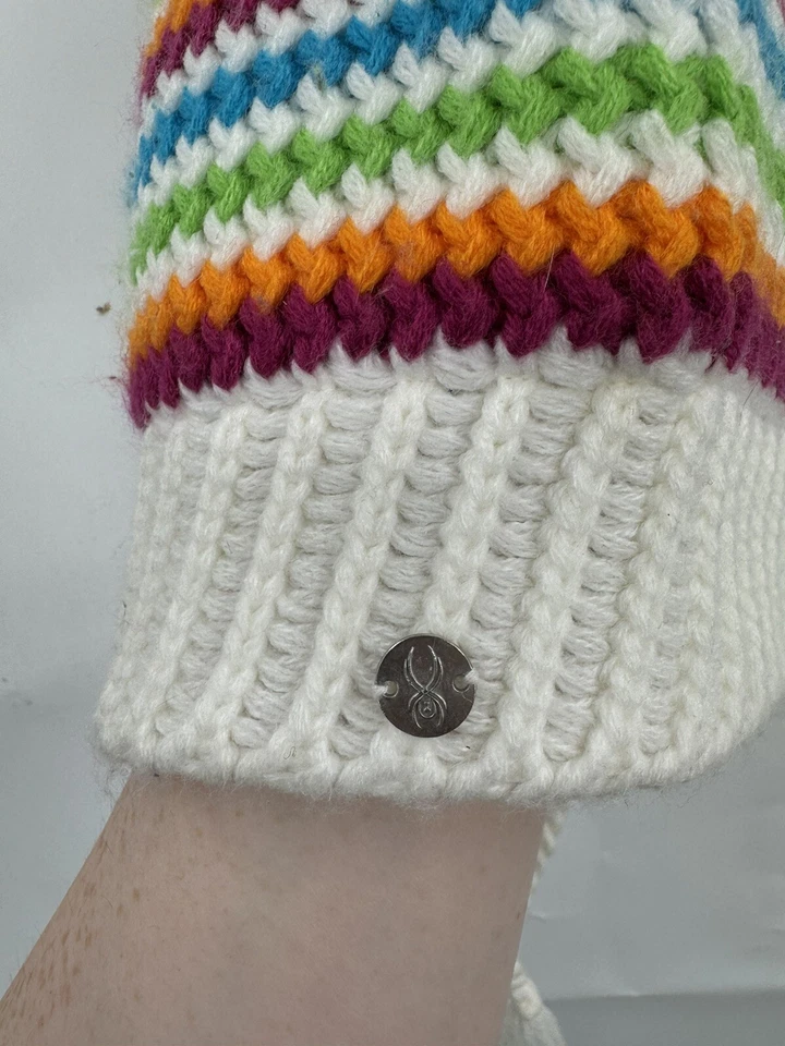 Gorro Spyder Bittersweet Arco Iris Pom Pom Unisex Talla Única Tejido Gorpcore Retro Foto 3 de 4