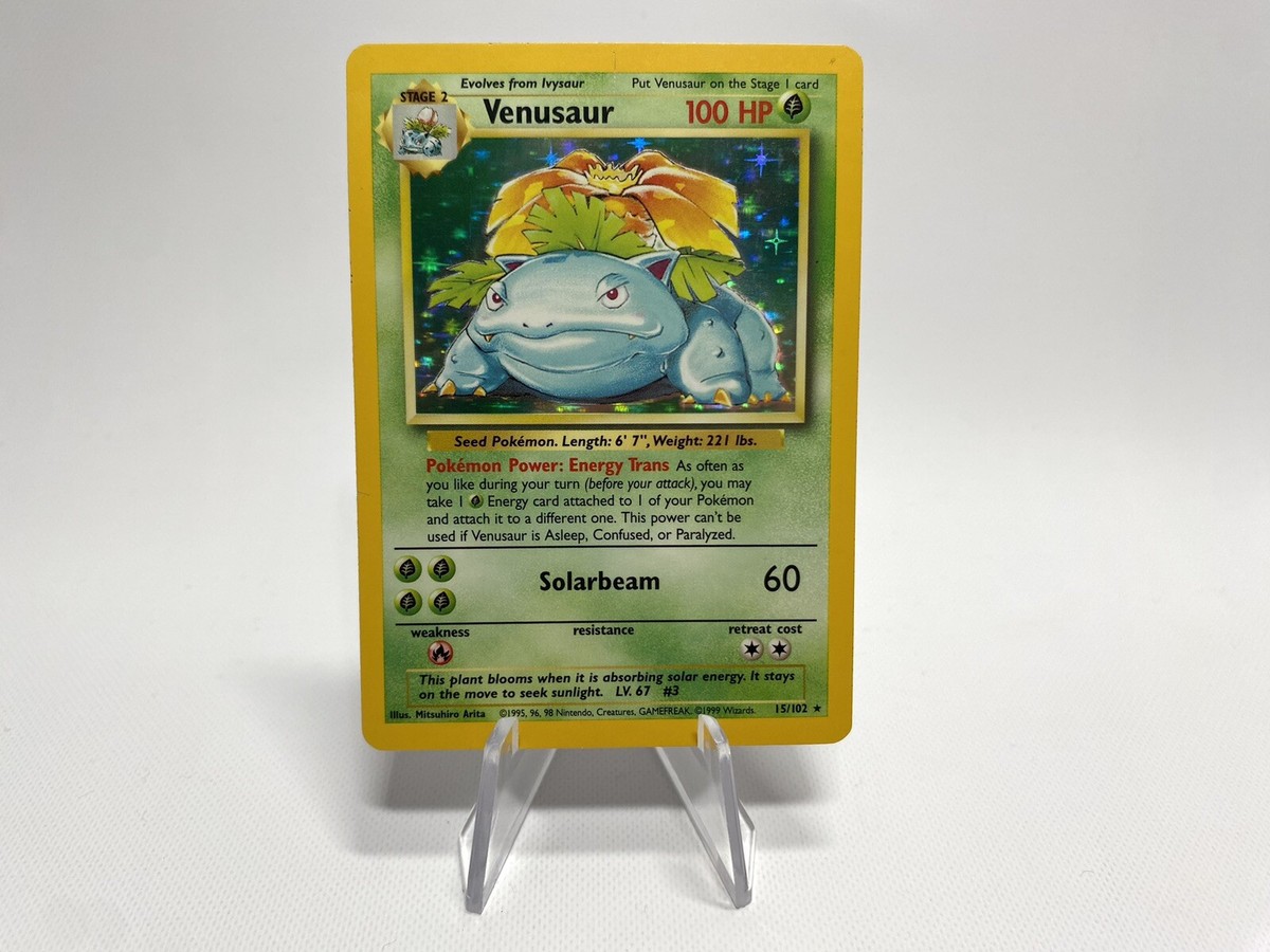 Pokémon TCG Venusaur Base Set 15/102 Unlimited Holo Rare +