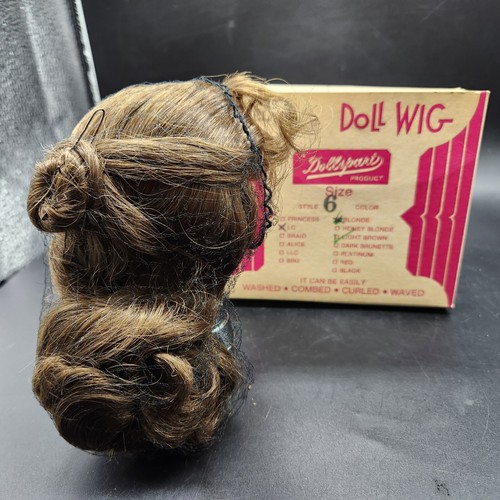 Dynel Dollpart Doll Wig Bru Size 7 Dark Brunette Vintage New NOS USA