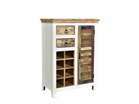 Highboard Perth Hockkommode Massivholz Holz Weiß Bunt Weinregal MöBel Unikat