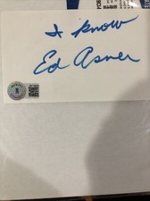 (1) Ed Asner Signed 3x5 index Card 'The Mary Tyler Moore Show' Beckett COA