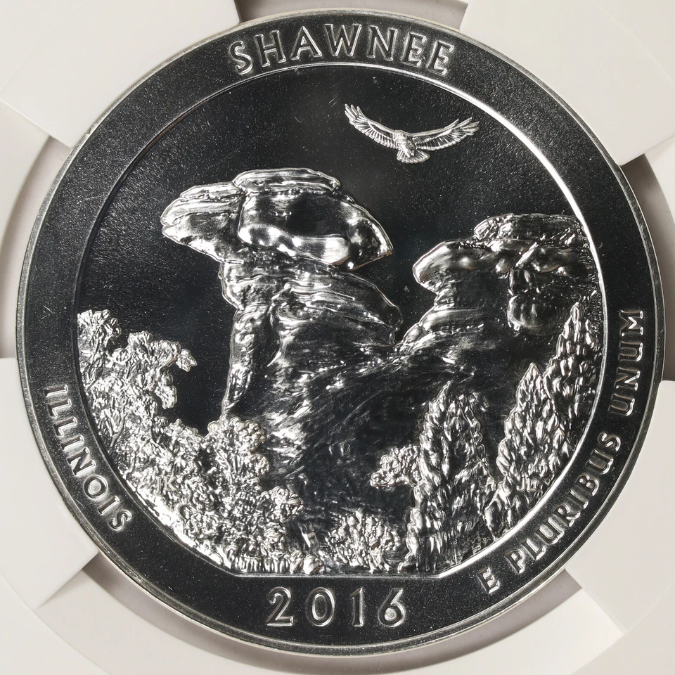2016 Shawnee ATB 5 oz Silver Quarter 25c NGC MS69DPL - Image 3 of 4