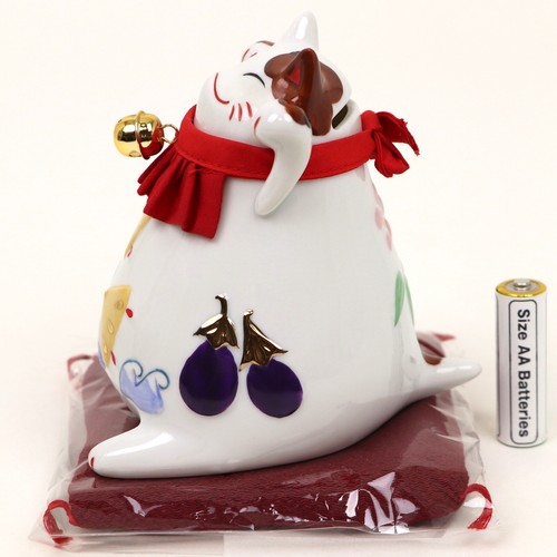 MANEKI NEKO WINKENDE MIKE KATZE Keramik Sparschwein Good Luck Ornament 19003 Japan - Bild 7 von 12