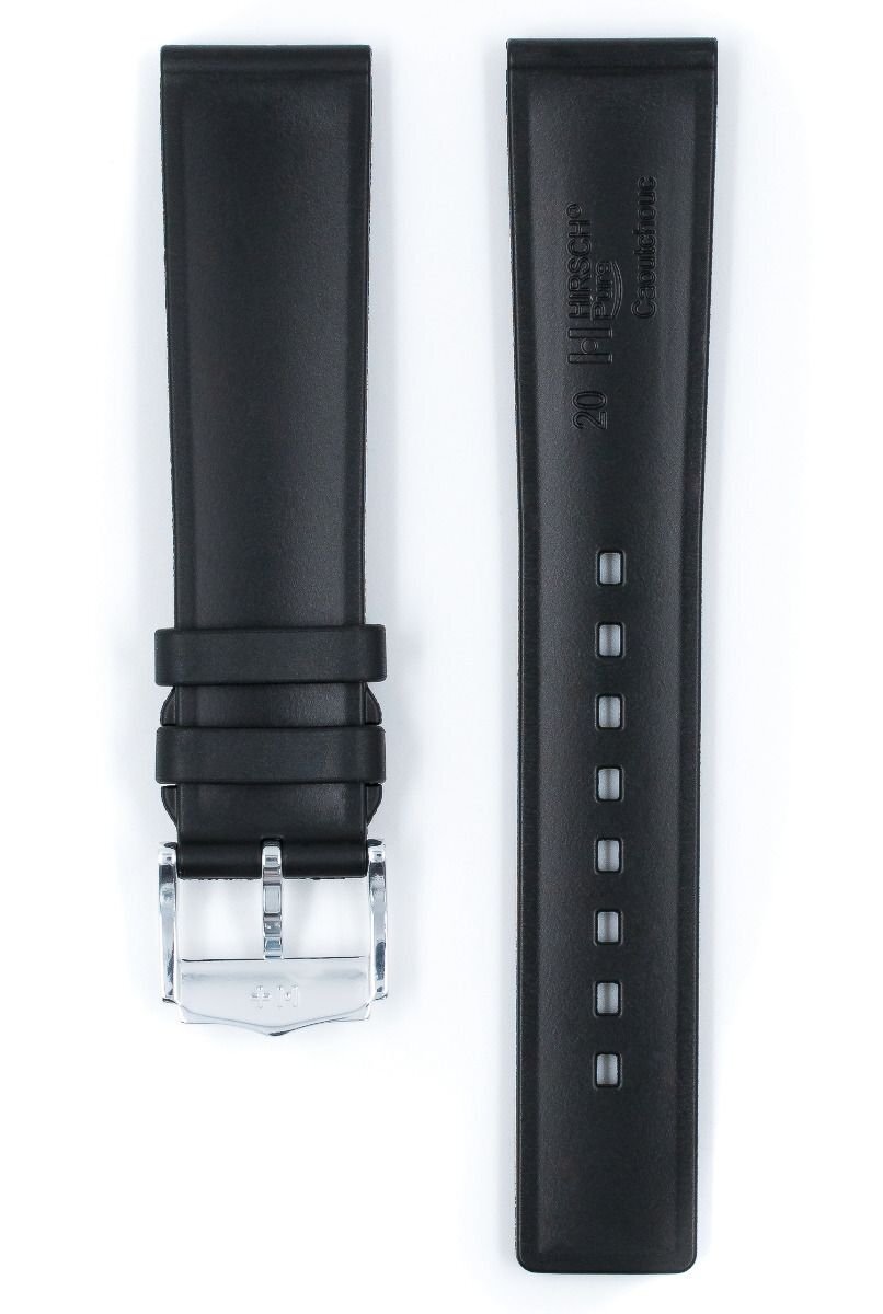 Bracelet De Montre Noir En Chevreau (cuir) Résistant à L'eau - Marque HIRSCH - Neuf Sans étiquette