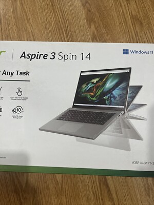 Acer 14'' Spin 3-Touch Convertible Laptop-i3-8GB RAM-256GB SSD-Wins11-Silver-1024