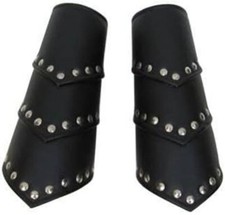 Set of Faux Leather Arm Guards - Black - One Size Rustic Vintage Home Decor Gift