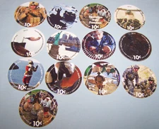  14th  Print  10 Cent  Set of AAFES  Pogs  from 2010 About Uncir.