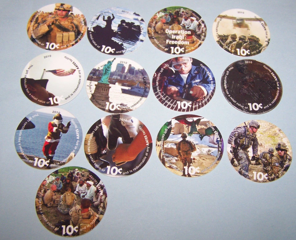  14th  Print  10 Cent  Set of AAFES  Pogs  from 2010 About Uncir. - Image 2 of 4