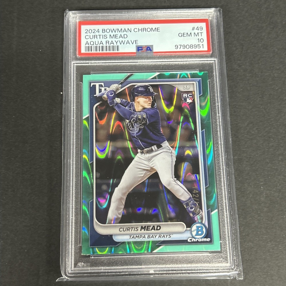 2024 Curtis Mead Bowman Chrome Aqua Raywave RC PSA 10 Gem Mint