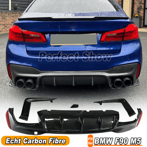 Passt für BMW G30 G38 M-SPORT Carbon Heckdiffusor Diffusor Hinten Splitter Flap  - Bild 1 von 12