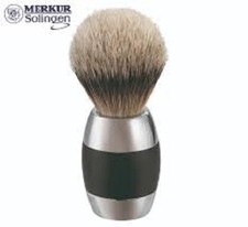 Merkur Silvertip Aluminum Badger Shaving Brush w/ Chrome Black Handle 90120011