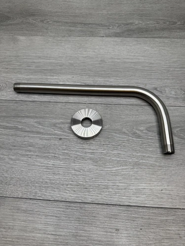 Signature Hardware 483910 12-3/8" Wall Mounted Shower Arm and Flange Nickel - Picture 1 of 3