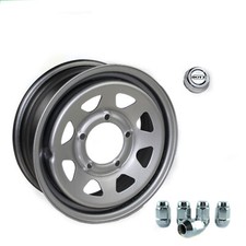 Stahl Felge Dotz Pharao silber 15 Zoll + Radmutter + Radnabenkappe - Lada Niva 4