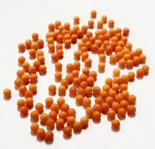 1440 Pieces (10 Gross) Vintage German Glass Coral 3mm. Ballotini Balls 946A