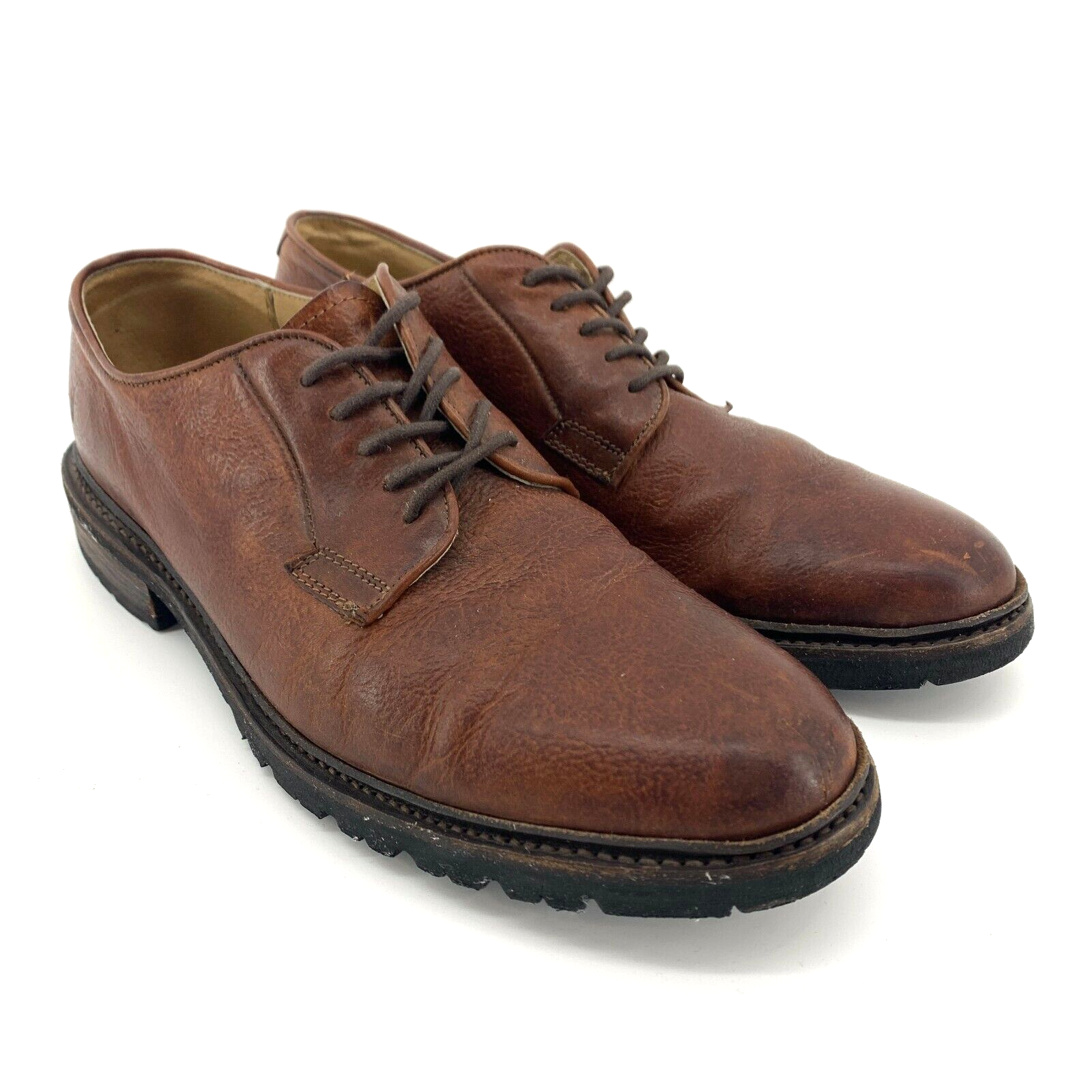 SAOLA Scarpa Oxford casual Frye da uomo taglia 10D in pelle marrone James suola a strappo 84442