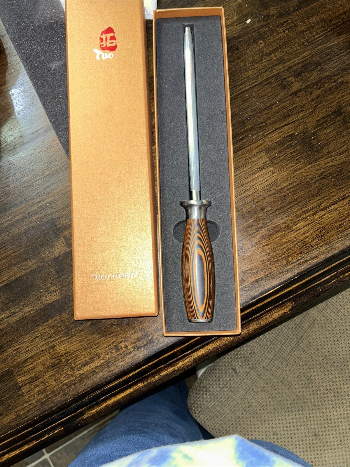 TUO Honing Steel for All Knives Daily Sharpening Maintenance - High C...open box