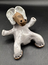 Studio Art Pottery Clay Sitting Elephant Scul...